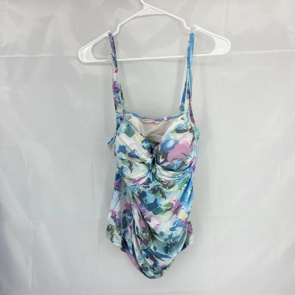 Soft Surroundings Women XL Tankini Top Swimsuit Floral Tropical Beach Vacation